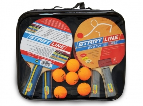 Набор START LINE: 4 Ракетки Level 200, 6 Мячей Club Select, упаковано в сумку на молнии с ручкой